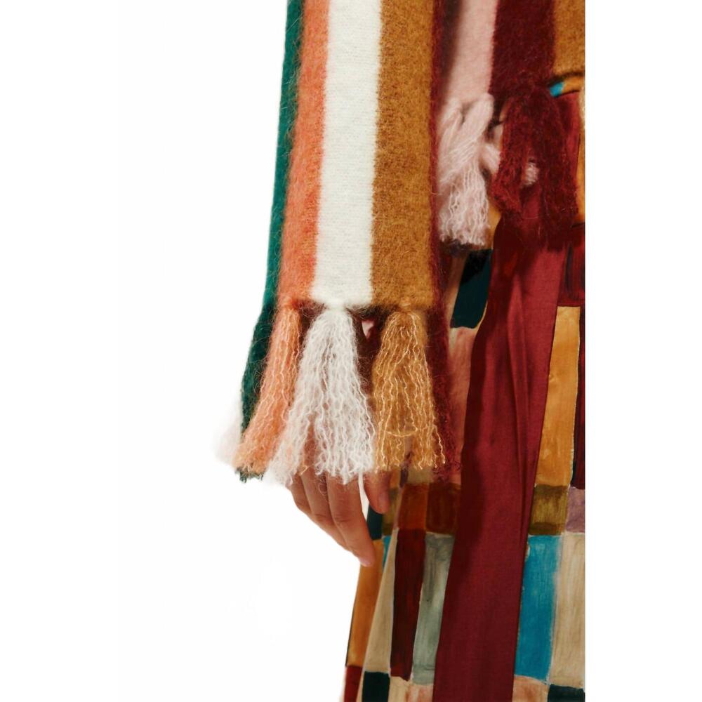 NEW ALEMAIS marojerelle cropped knit top in brown multi - Picture 4 of 4